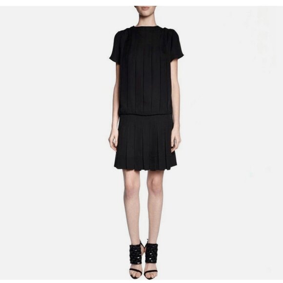 Proenza Schouler Pleated Silk Drop Waist Dress - Picture 3 of 12